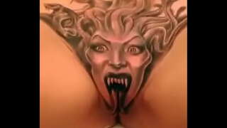 Fantastische medusa tattoo op kut